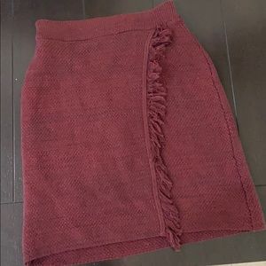 Anthropologie Red Wrap Skirt